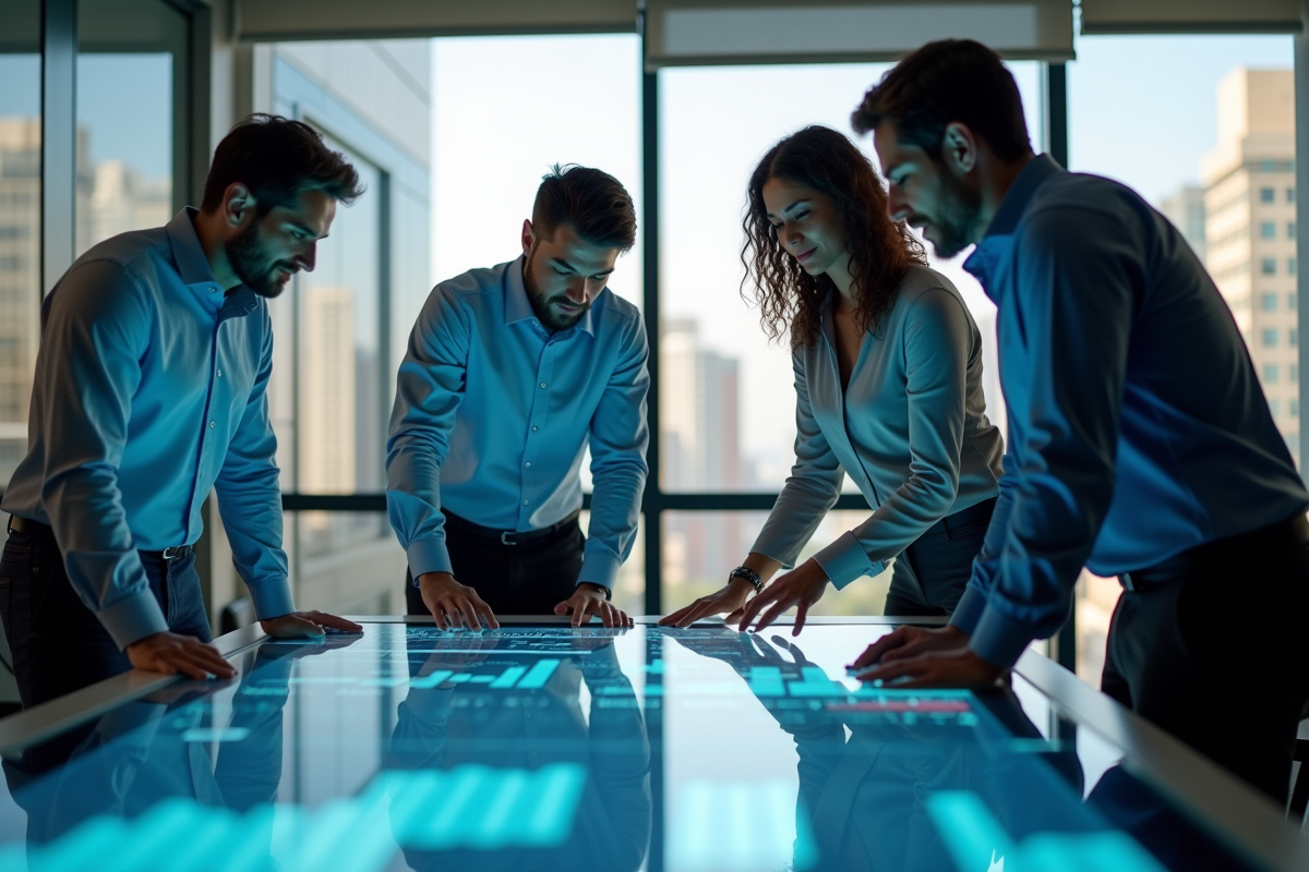 Professionnels collaborant autour d