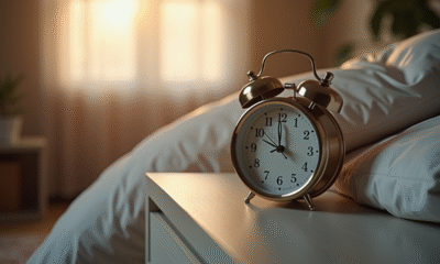 Réveil matin élégant affichant 3h33 du matin