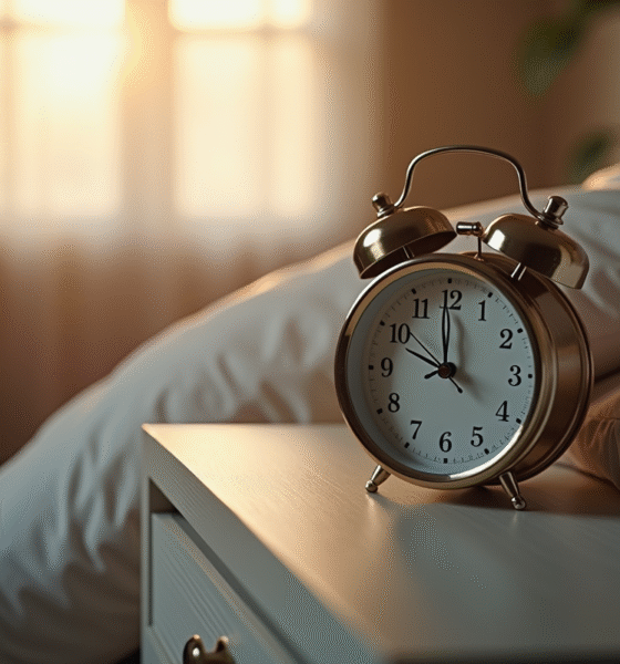 Réveil matin élégant affichant 3h33 du matin