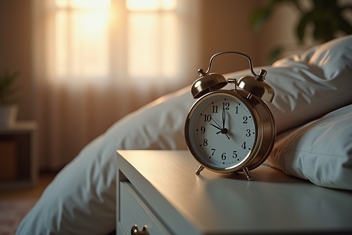 Réveil matin élégant affichant 3h33 du matin